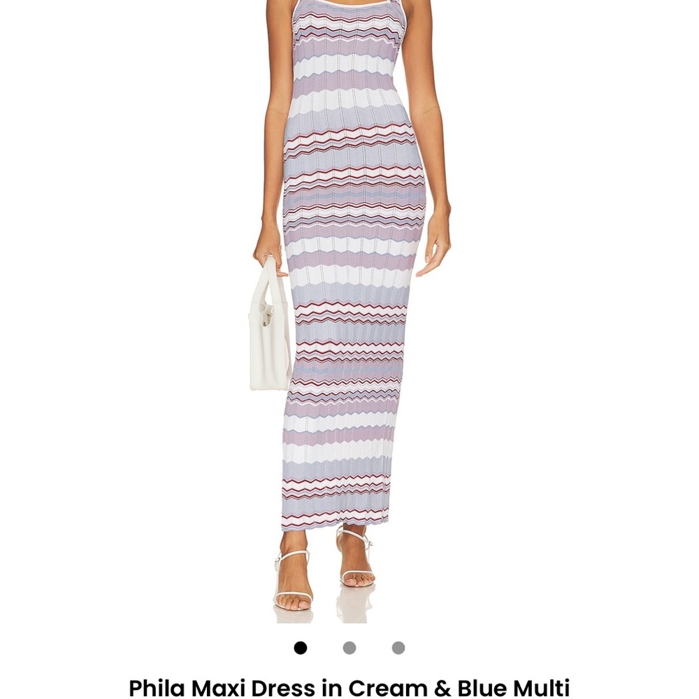 Tularosa Phila Maxi Dress in Cream and Blue